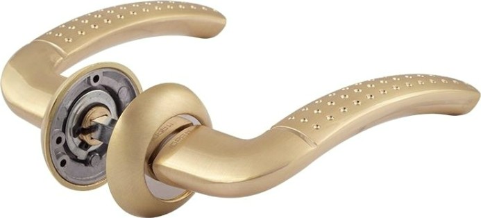 Ручка дверная НОРА-М 96 А AL комплект "Матовое золото" [16148]