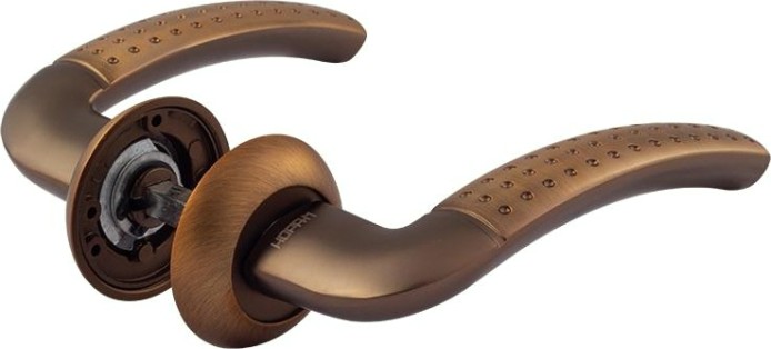 Ручка дверная НОРА-М 96 А AL комплект "Матовый кофе" [16120]