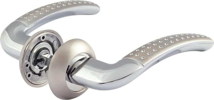 Ручка дверная НОРА-М 96 А AL комплект "Матовый никель/хром" [15977]