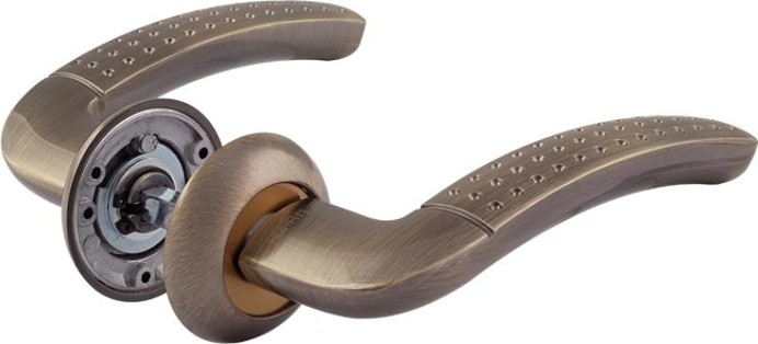 Ручка дверная НОРА-М 96 А AL комплект "Старая бронза" [15309]