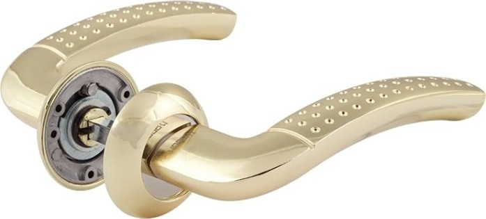 Ручка дверная НОРА-М 96 А AL комплект "Золото" [15429]