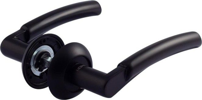 Ручка дверная НОРА-М 99 А AL комплект "Черный" [18463]