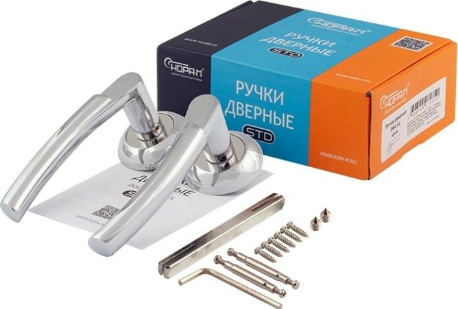 Ручка дверная НОРА-М 99 А AL комплект "Хром" [15310]