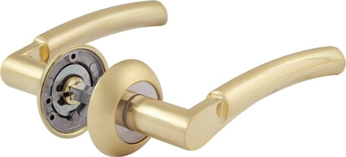 Ручка дверная НОРА-М 99 А AL комплект "Матовое золото" [15296]