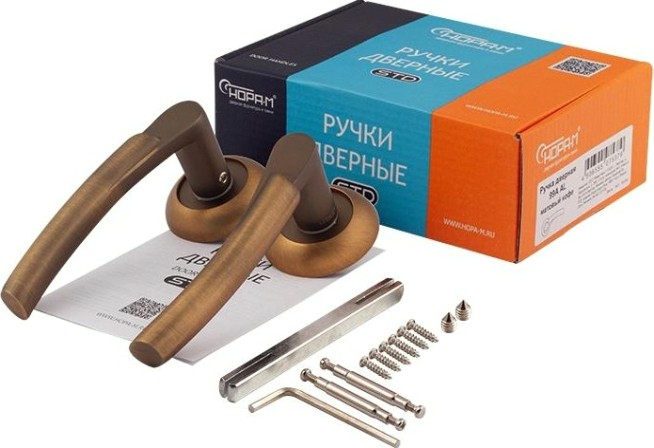 Ручка дверная НОРА-М 99 А AL комплект "Матовый кофе" [15937]