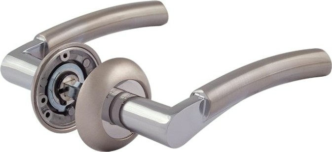 Ручка дверная НОРА-М 99 А AL комплект "Матовый никель" [15297]