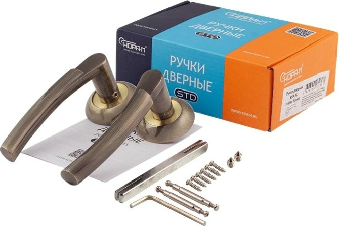 Ручка дверная НОРА-М 99 А AL комплект "Старая бронза" [15311]