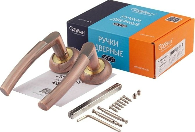 Ручка дверная НОРА-М 99 А AL комплект "Старая медь" [15298]