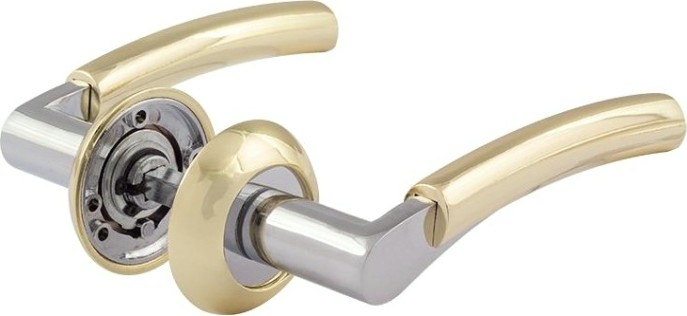 Ручка дверная НОРА-М 99 А AL комплект "Золото/хром" [15396]