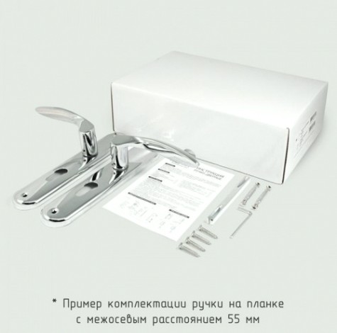 Ручка на планке НОРА-М 100-55 мм комплект "Матовый хром/Хром" [16897]