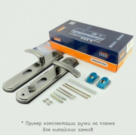 Ручка на планке НОРА-М 200-68 мм левая для китайских дверей "Матовый хром/Черный никель" [5550]