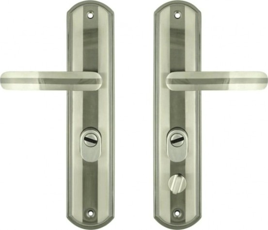 Ручка на планке НОРА-М 200-68 мм STD левая для китайских дверей "Матовый хром/Черный никель" [16675]