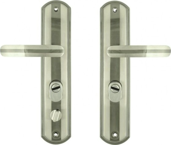 Ручка на планке НОРА-М 200-68 мм STD правая для китайских дверей "Матовый хром/Черный никель" [16676]