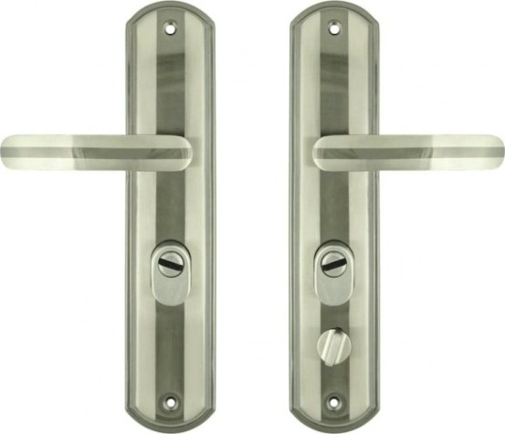 Ручка на планке НОРА-М 300-68 мм левая для китайских дверей "Матовый хром/Черный никель" [18724]