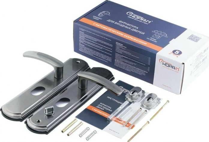 Ручка на планке НОРА-М 300-68 мм левая для китайских дверей "Матовый хром/Черный никель" [18724]