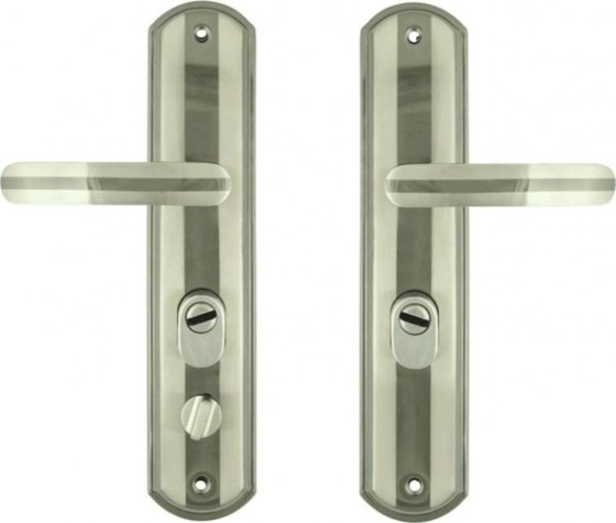 Ручка на планке НОРА-М 300-68 мм правая для китайских дверей "Матовый хром/Черный никель" [18725]