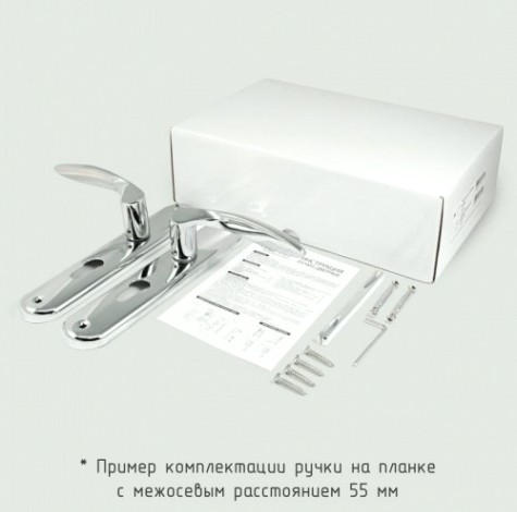 Ручка на планке НОРА-М 94-55 мм комплект "Матовый хром/Хром" [16893]