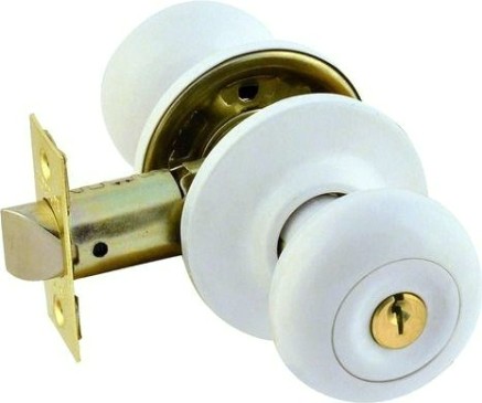 Ручка защелка кноб НОРА-М Н "Белая" ключ/фиксатор [15707]