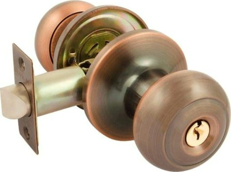 Ручка защелка кноб НОРА-М Н "Старая медь" ключ/фиксатор [15714]