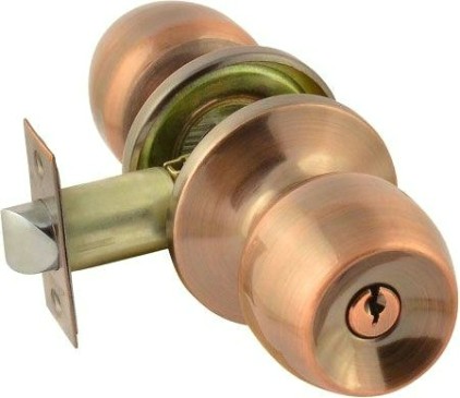 Ручка защелка кноб НОРА-М ЗР1 "Старая медь" ключ/фиксатор [15581]