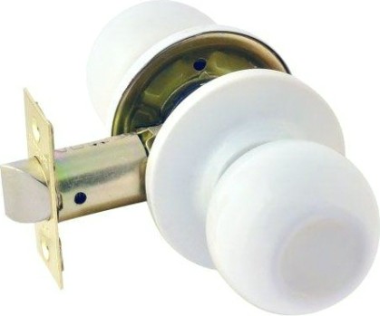 Ручка защелка кноб НОРА-М ЗШ "Белая" без запирания [15697]