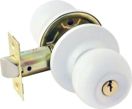 Ручка защелка кноб НОРА-М ЗШ "Белая" ключ/фиксатор [15679]