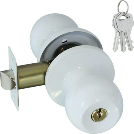 Ручка защелка кноб НОРА-М ЗШ ISPARUS "Белая" ключ/фиксатор [18817]