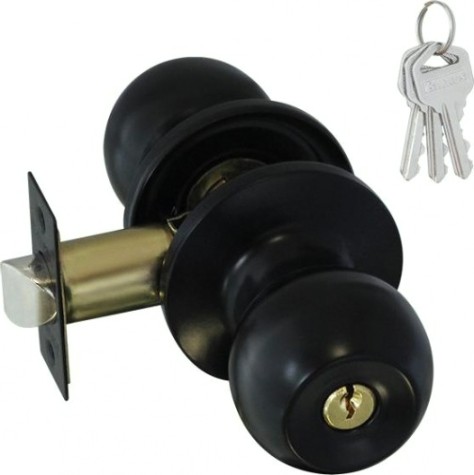 Ручка защелка кноб НОРА-М ЗШ ISPARUS "Черная" ключ/фиксатор [18818]