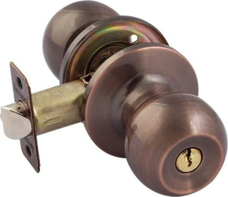 Ручка защелка кноб НОРА-М ЗШ ISPARUS "Старая медь" ключ/фиксатор [16790]