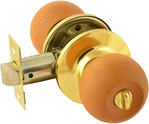 Ручка защелка кноб НОРА-М ЗШ-STD "Дерево-бук/Золото" фиксатор [14225]