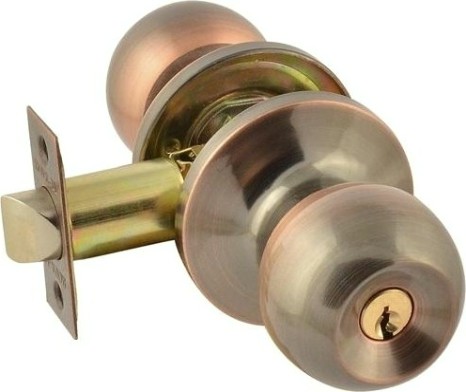 Ручка защелка кноб НОРА-М ЗШ-STD "Старая медь" ключ/фиксатор [13740]