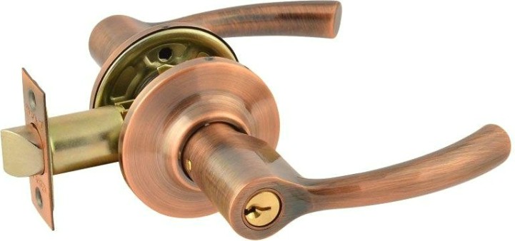 Ручка защелка НОРА-М ТТ1 межкомнатная "Старая медь" ключ/фиксатор [15795]