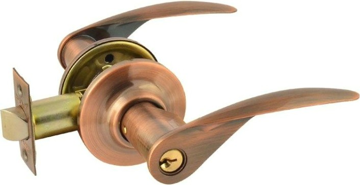 Ручка защелка НОРА-М ТТ12 межкомнатная "Старая медь" ключ/фиксатор [15813]
