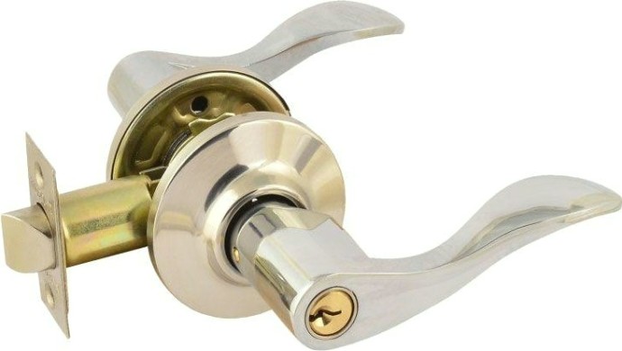 Ручка защелка НОРА-М ЗВ1 межкомнатная "Хром" ключ/фиксатор [15627]