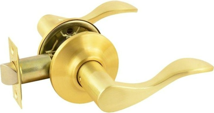 Ручка защелка НОРА-М ЗВ1 межкомнатная "Матовое золото" без запирания [15635]