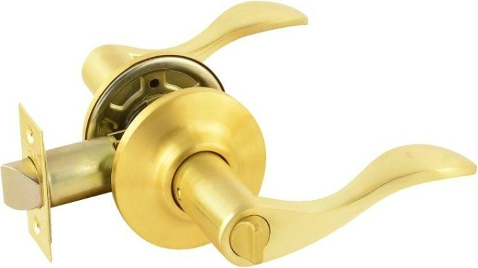 Ручка защелка НОРА-М ЗВ1 межкомнатная "Матовое золото" фиксатор [15629]