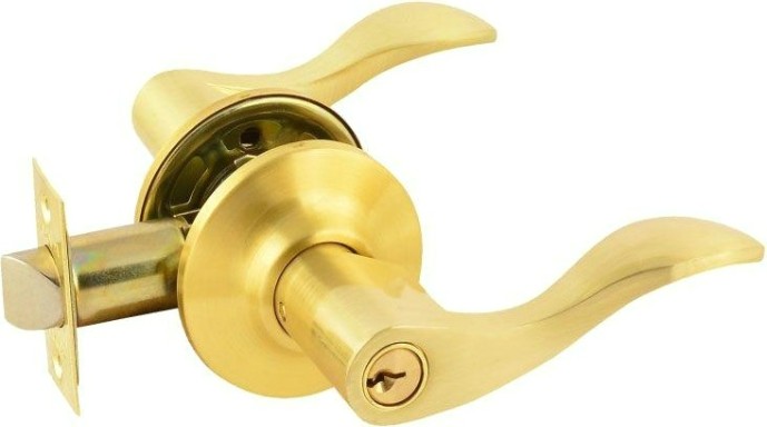 Ручка защелка НОРА-М ЗВ1 межкомнатная "Матовое золото" ключ/фиксатор [15623]