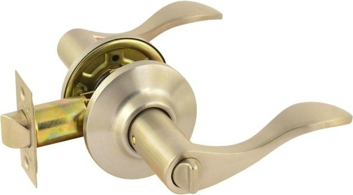 Ручка защелка НОРА-М ЗВ1 межкомнатная "Матовый никель" фиксатор [15630]