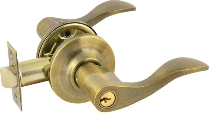 Ручка защелка НОРА-М ЗВ1 межкомнатная "Старая бронза" ключ/фиксатор [15625]