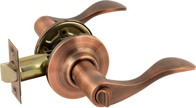 Ручка защелка НОРА-М ЗВ1 межкомнатная "Старая медь" фиксатор [15632]