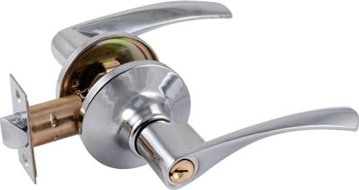 Ручка защелка НОРА-М ЗВ2 ISPARUS межкомнатная "Хром" ключ/фиксатор [16773]