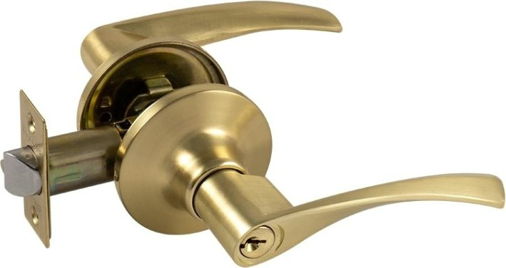 Ручка защелка НОРА-М ЗВ2 ISPARUS межкомнатная "Матовое золото" ключ/фиксатор [16769]