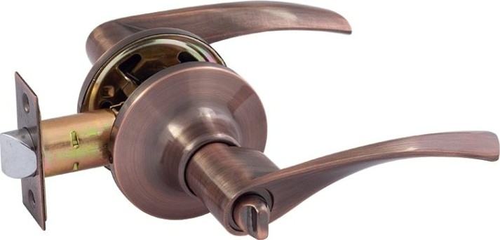 Ручка защелка НОРА-М ЗВ2 ISPARUS межкомнатная "Старая медь" фиксатор [16778]