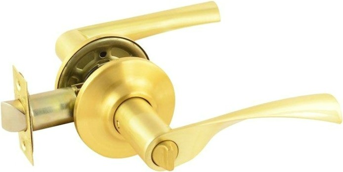 Ручка защелка НОРА-М ЗВ2 межкомнатная "Матовое золото" фиксатор [15648]