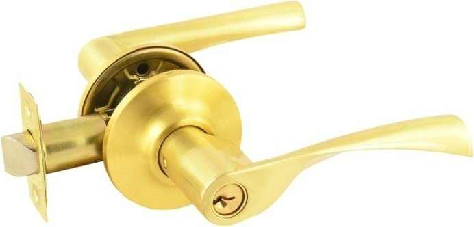 Ручка защелка НОРА-М ЗВ2 межкомнатная "Матовое золото" ключ/фиксатор [15642]