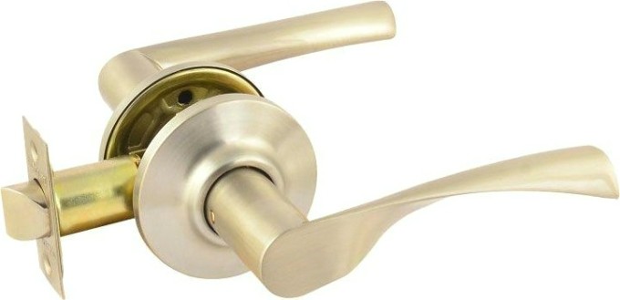 Ручка защелка НОРА-М ЗВ2 межкомнатная "Матовый никель" без запирания [15655]