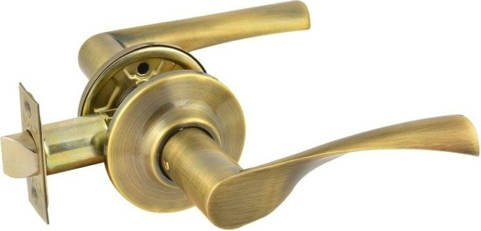 Ручка защелка НОРА-М ЗВ2 межкомнатная "Старая бронза" без запирания [15656]