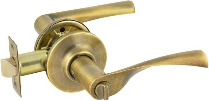 Ручка защелка НОРА-М ЗВ2 межкомнатная "Старая бронза" фиксатор [15650]