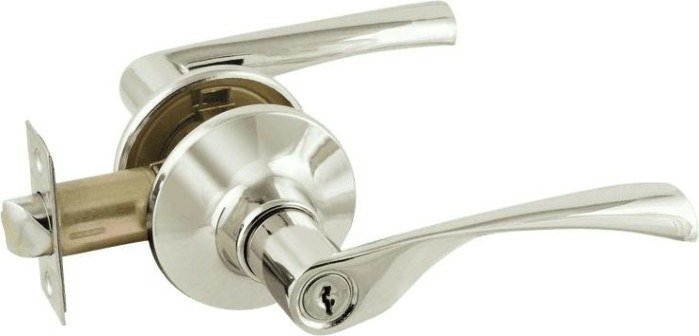 Ручка защелка НОРА-М ЗВ2-STD межкомнатная "Хром" ключ/фиксатор [14392]