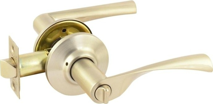 Ручка защелка НОРА-М ЗВ2-STD межкомнатная "Матовое золото" фиксатор [14395]